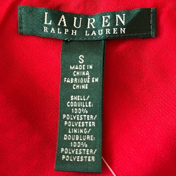 NEW Lauren Ralph Lauren Ruffle Skirt Boho  Peasant Knee Length Red Brown - Picture 3 of 4